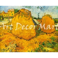 Rolled Wall art artwork Haystacks In Provence by Vincent Van GoghCanvas